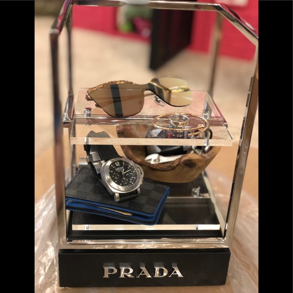 NEW PRADA STEEL&LUCITE 2 TIER/SHELF VANITY DISPLAY - Picture 3 of 8